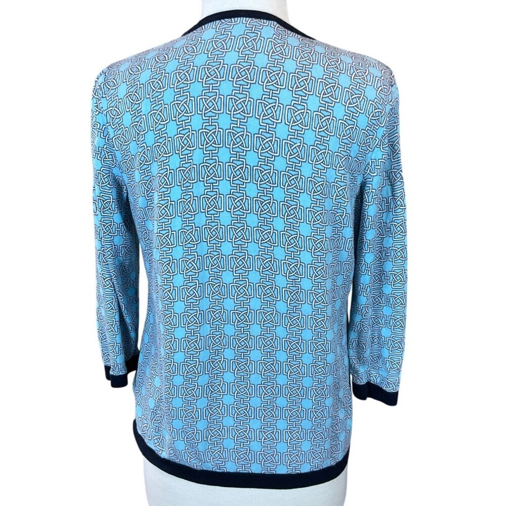 Jones New York Collection 3/4 Sleeve Geometric Print Cardigan Sweater Size L - Picture 5 of 8